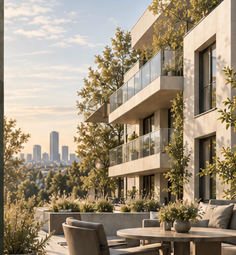Moderne Wohnarchitektur mit Terrasse